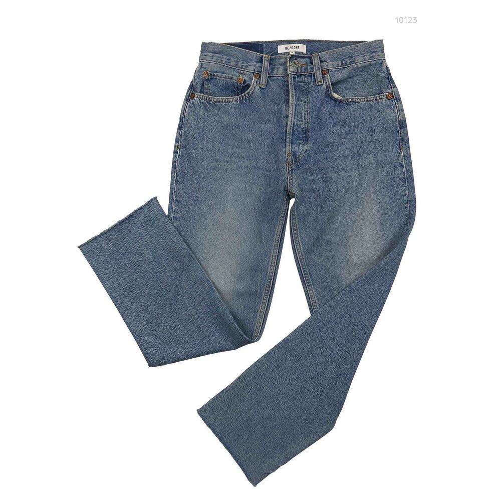 RE/DONE 70s Stove Pipe Jeans 26 Medium Vain Raw Hem 188-3WSTV27-11 - Picture 5 of 11